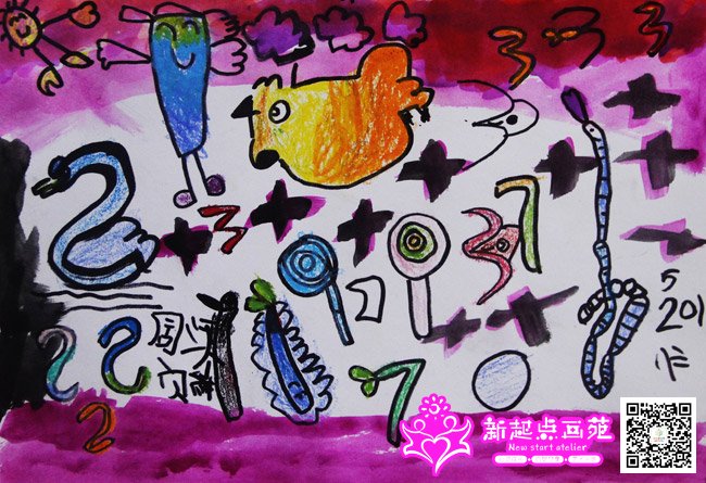快乐的数字-儿童画提高班,初级班-2015年3月20日学生作品